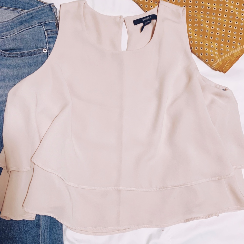 Delicate flowy ruffle blouse